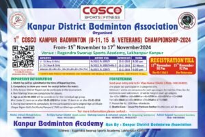 Read more about the article 1st COSCO Kanpur Badminton Championship 2024