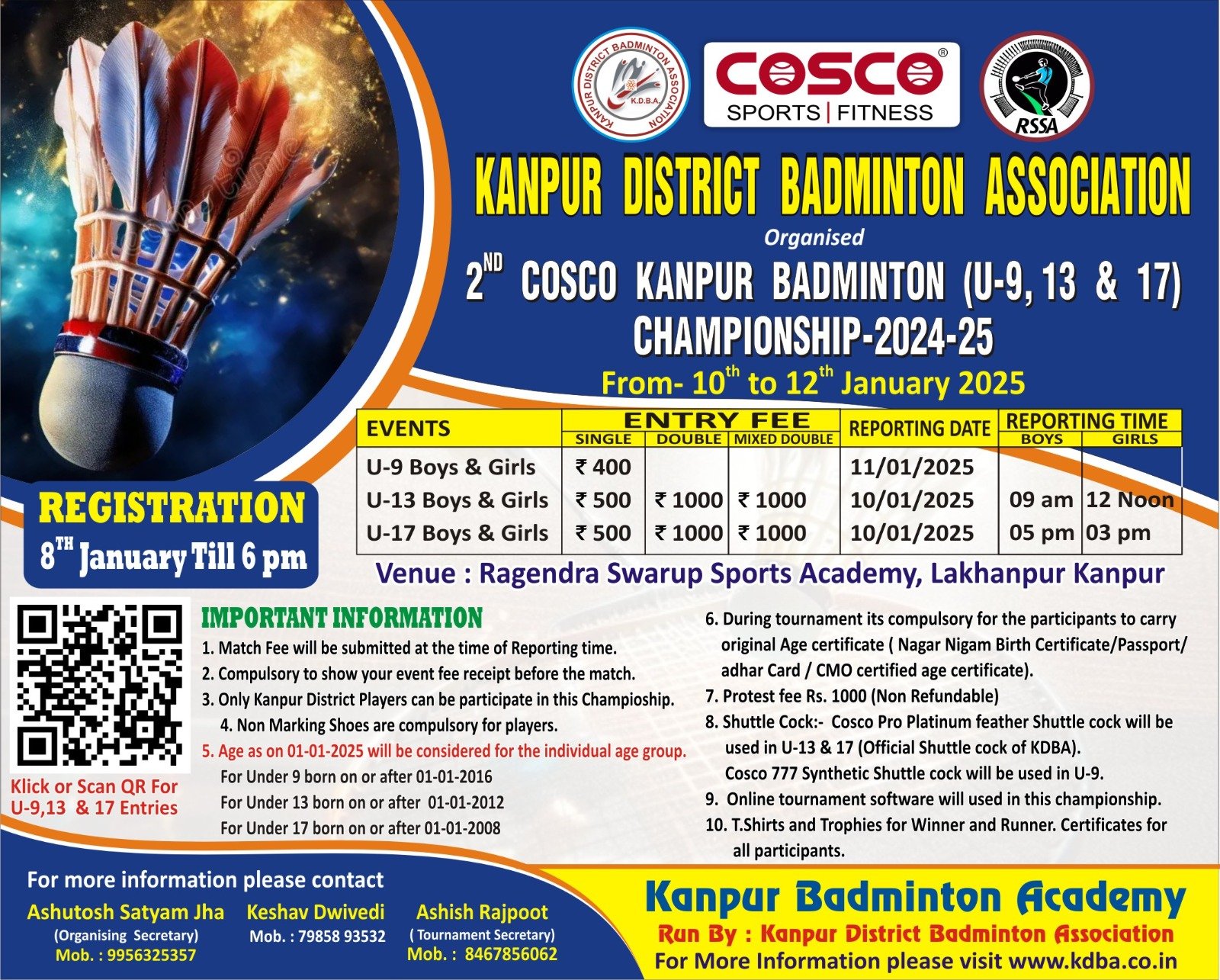 Read more about the article 2nd COSCO Kanpur Badminton Championship 2024